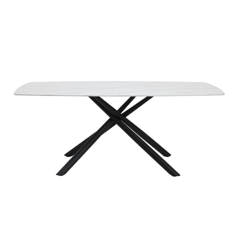 Benito Beige/Black/Marble Print Glass-Top 7-Piece Dining Set from Homelegance - Luna Furniture