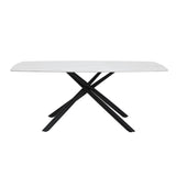 Benito Black/White Marble Print Glass-Top Dining Table from Homelegance - Luna Furniture