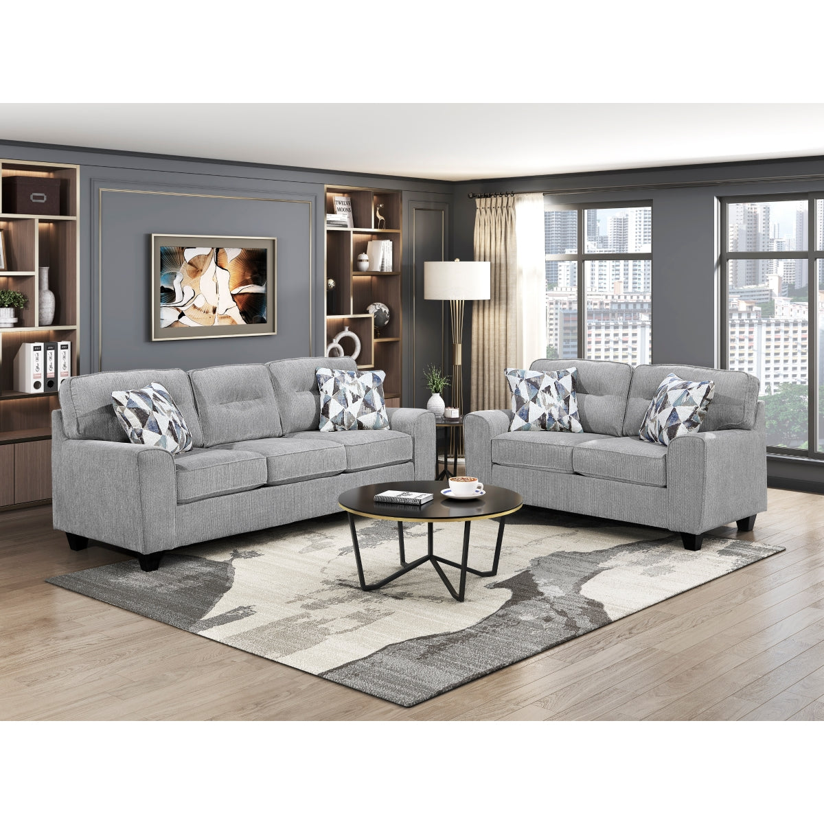 Homelegance Bennett Gray Living Room Set – Luna Furniture
