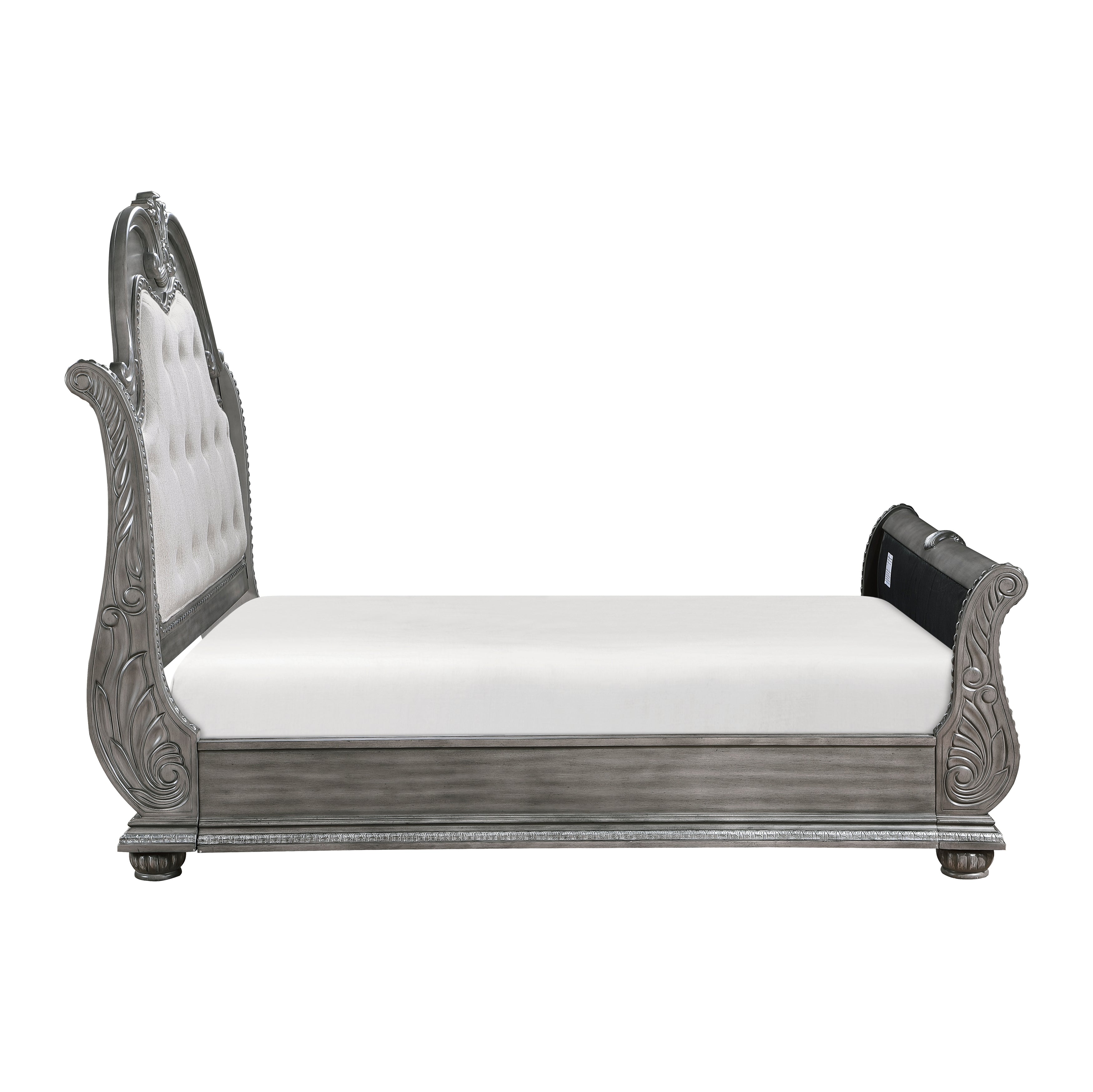 Homelegance Bennington Gray Upholstered Sleigh Bedroom Set – Luna