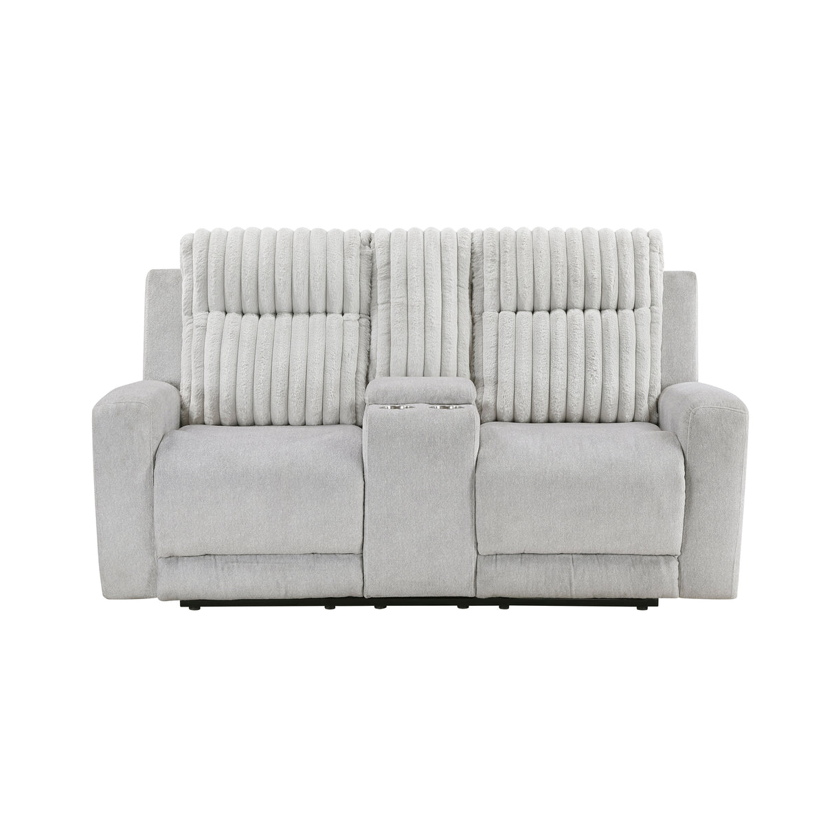 Benton Light Gray Double Reclining Love Seat from Homelegance - Luna Furniture