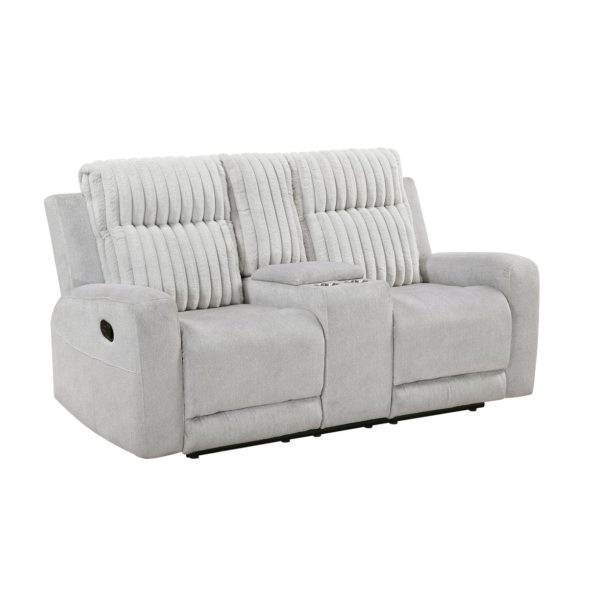 Benton Light Gray Double Reclining Love Seat from Homelegance - Luna Furniture
