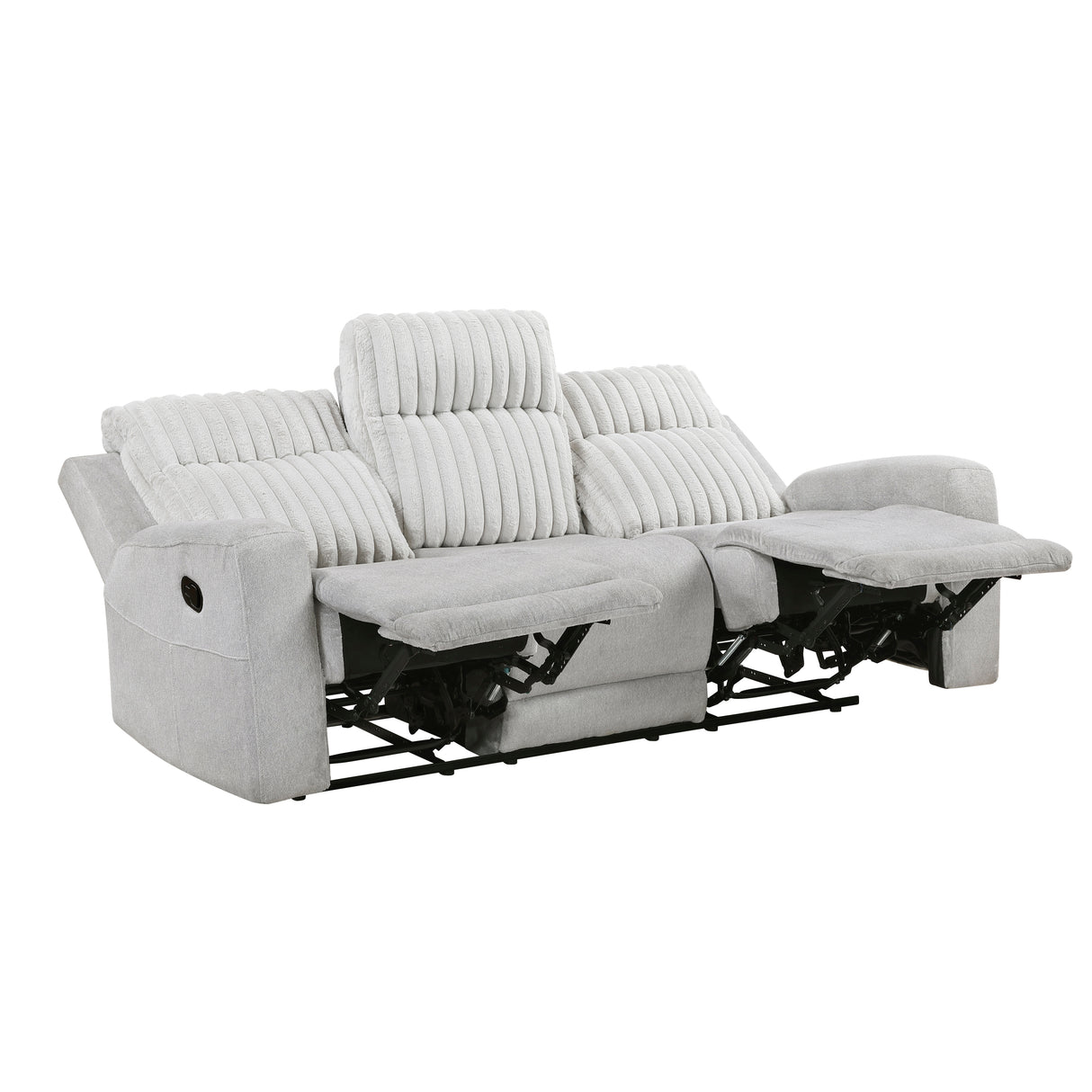 Benton Light Gray Double Reclining Sofa from Homelegance - Luna Furniture