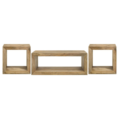 Benton Natural 3-Piece Solid Mango Coffee and End Table Set from Coaster - Luna Furniture