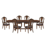 Bergen Dark Oak 7-Piece Double Extendable 108" Dining Set from Homelegance - Luna Furniture