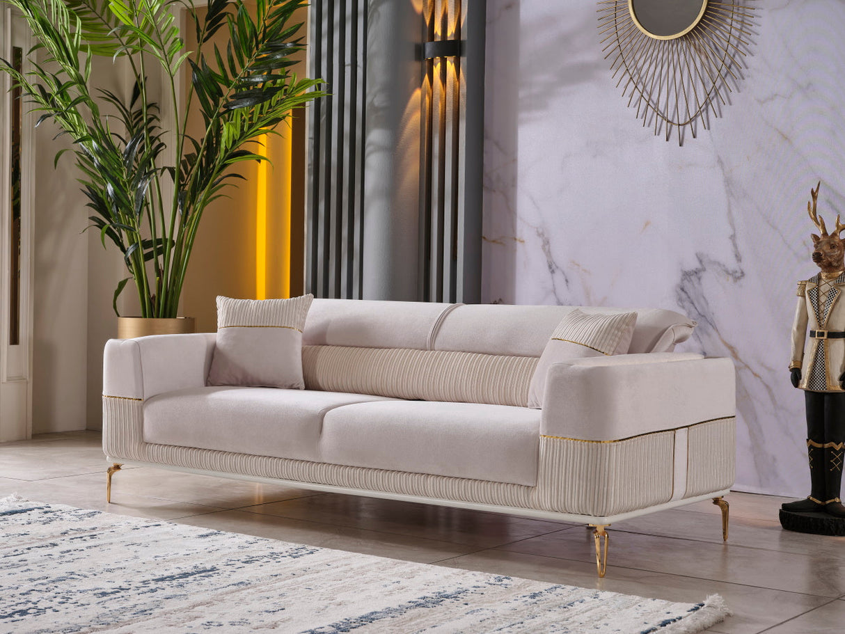 Berlin 3-pieces (Sofa & Loveseat & Chair)Livingroom Set in Beige from Furnia - Luna Furniture