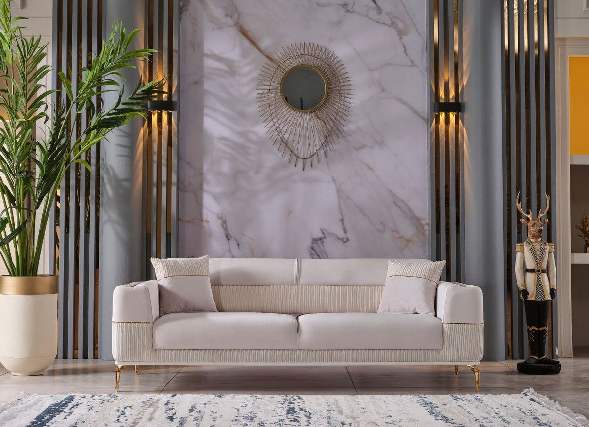 Berlin Convertible Sofa in Beige from Furnia - Luna Furniture