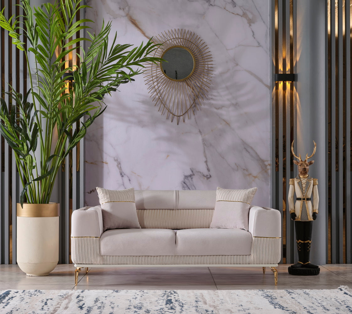 Berlin 3-pieces (Sofa & Loveseat & Chair)Livingroom Set in Beige from Furnia - Luna Furniture