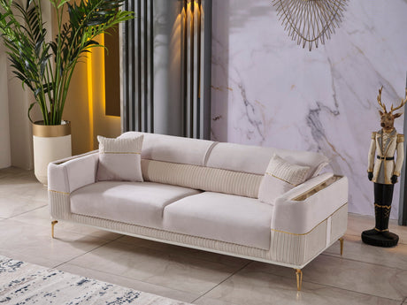 Berlin 3-pieces (Sofa & Loveseat & Chair)Livingroom Set in Beige from Furnia - Luna Furniture