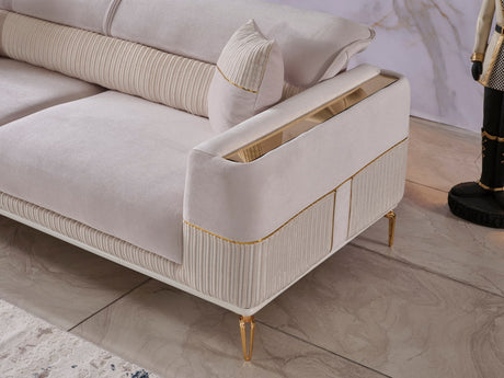 Berlin 3-pieces (Sofa & Loveseat & Chair)Livingroom Set in Beige from Furnia - Luna Furniture