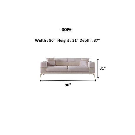 Berlin Convertible Sofa in Beige from Furnia - Luna Furniture