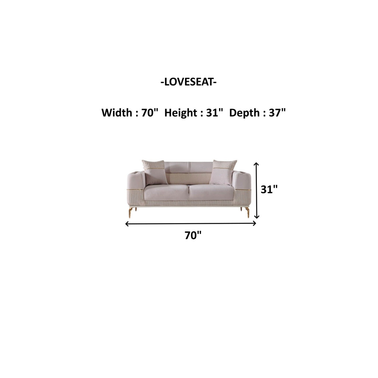 Berlin Convertible Loveseat in Beige from Furnia - Luna Furniture