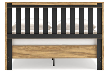 Bermacy Light Brown Queen Slat Platform Bed from Ashley - Luna Furniture