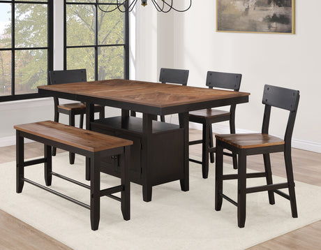 Bermuda Black/Dark Acacia Counter Height Dining Set from Steve Silver - Luna Furniture