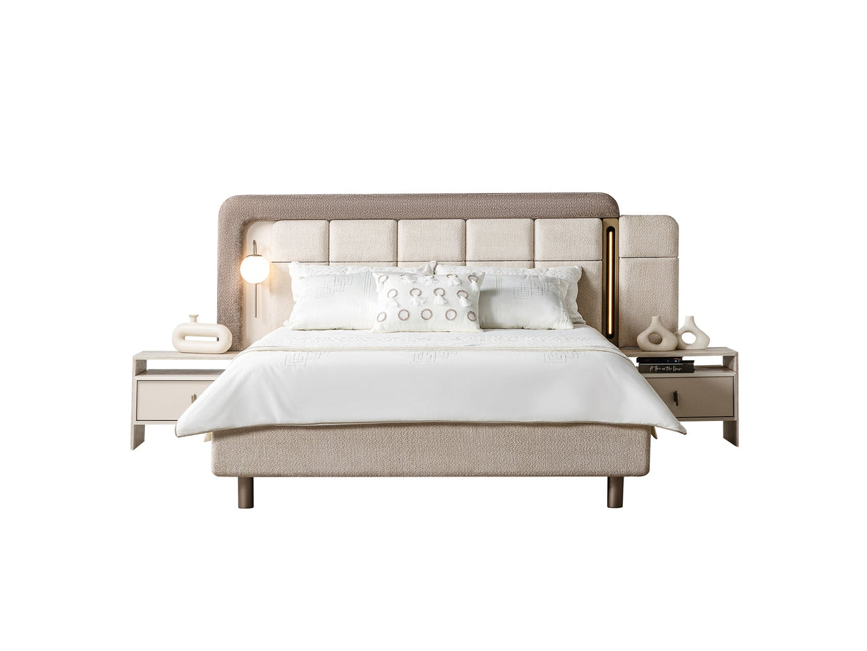 Bern Bedroom (Queen Frame With Headboard & Dresser With Mirror & 2 Nightstand) from Furnia - Luna Furniture