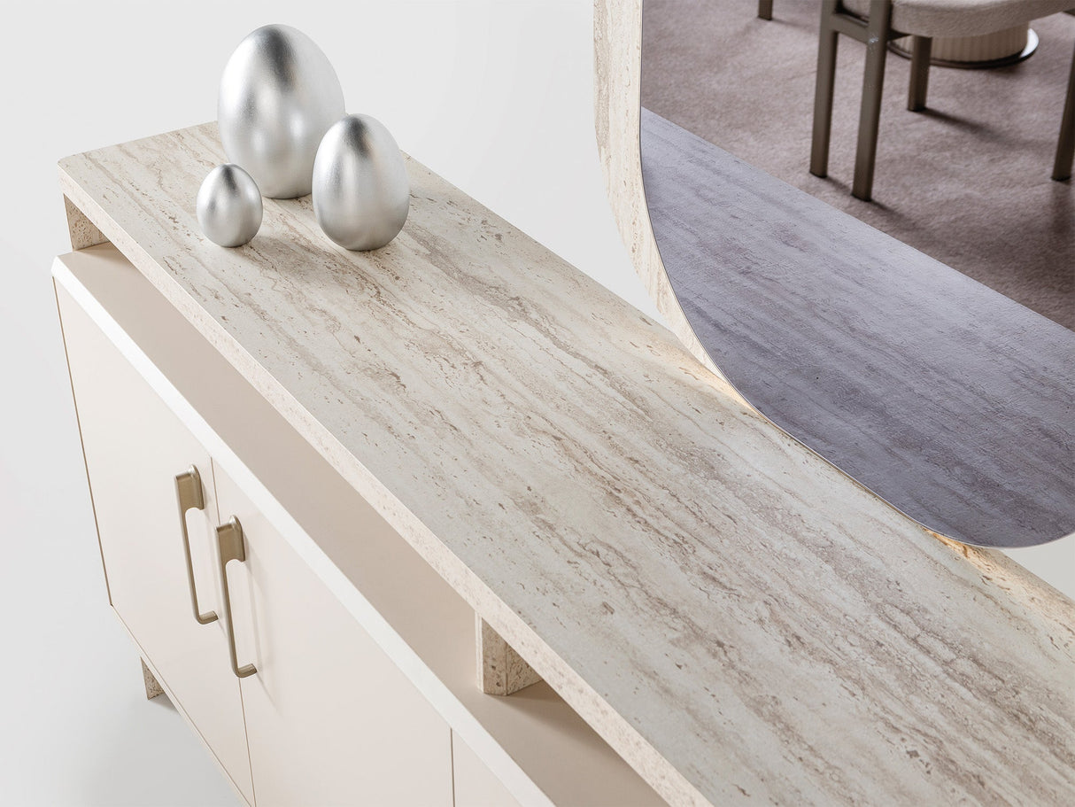 Bern Diningroom (Consol With Mirror & Dining Table & 6 Dining Chair) from Furnia - Luna Furniture