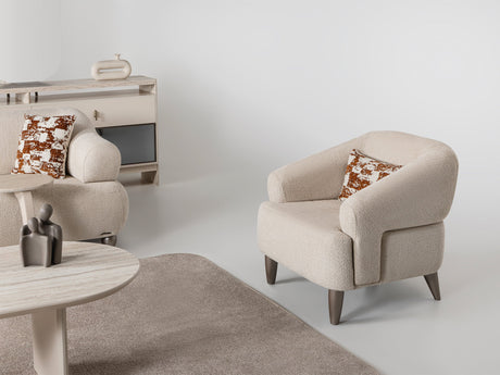 Bern 3-pieces (Sofa & Loveseat & Chair) Livingroom Set in Cream from Furnia - Luna Furniture