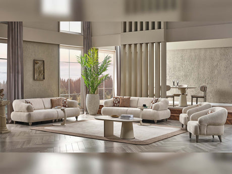 Bern Convertible Sofa in Cream from Furnia - Luna Furniture