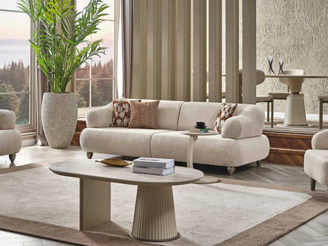 Bern Convertible Sofa in Cream from Furnia - Luna Furniture