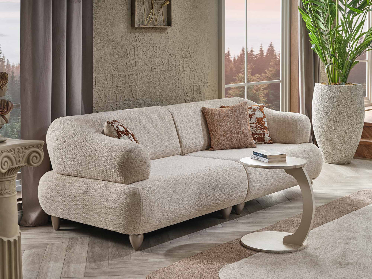 Bern Convertible Loveseat in Cream from Furnia - Luna Furniture