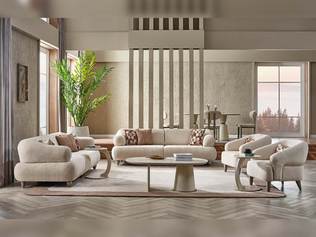 Bern Convertible Sofa in Cream from Furnia - Luna Furniture