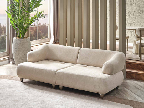 Bern Convertible Loveseat in Cream from Furnia - Luna Furniture
