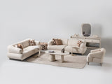 Bern Convertible Sofa in Cream from Furnia - Luna Furniture
