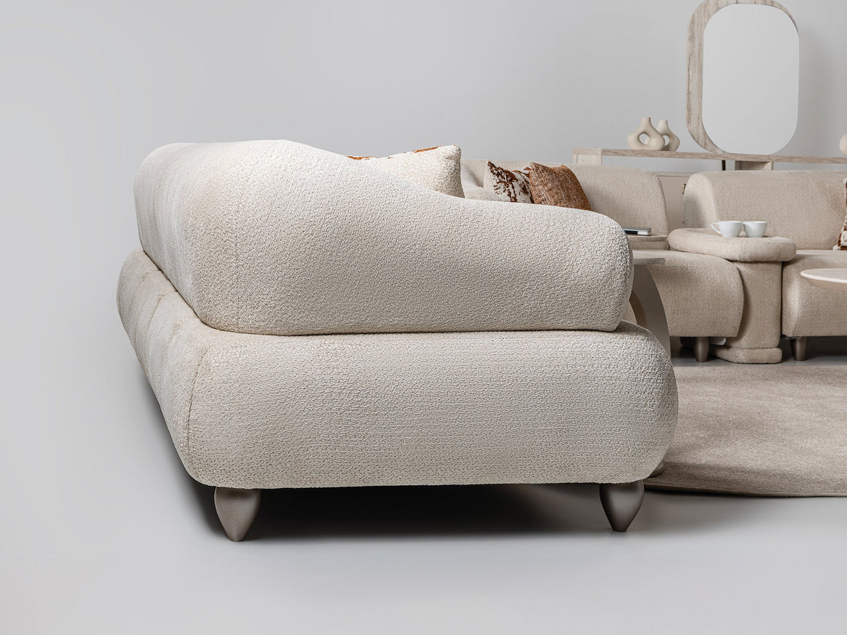 Bern Convertible Sofa in Cream from Furnia - Luna Furniture