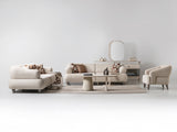 Bern 3-pieces (Sofa & Loveseat & Chair) Livingroom Set in Cream from Furnia - Luna Furniture