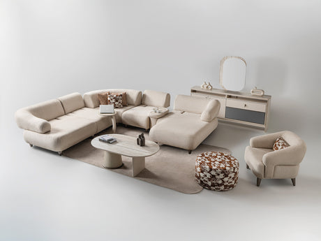 Bern Cream 6-Piece Modular Sectional from Furnia - Luna Furniture