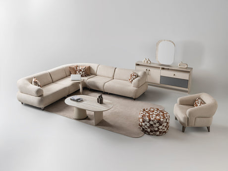Bern Cream 6-Piece Modular Sectional from Furnia - Luna Furniture