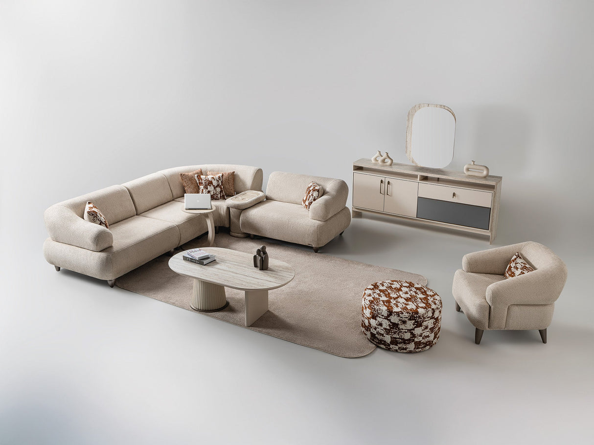 Bern Cream 6-Piece Modular Sectional from Furnia - Luna Furniture