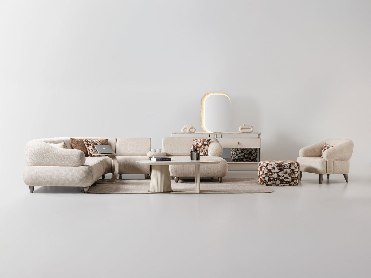 Bern Cream 6-Piece Modular Sectional from Furnia - Luna Furniture
