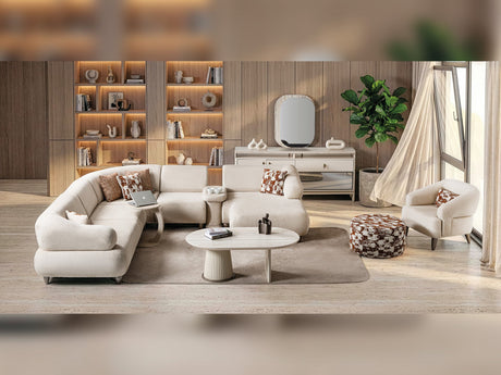 Bern Cream 6-Piece Modular Sectional from Furnia - Luna Furniture