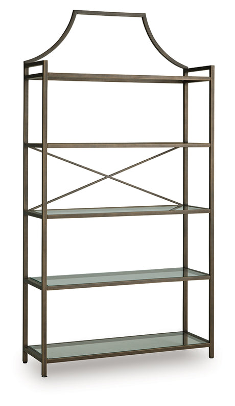 Bernonly Antique Bronze Finish 72" Bookcase from Ashley - Luna Furniture