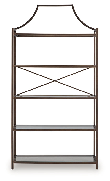 Bernonly Antique Bronze Finish 72" Bookcase from Ashley - Luna Furniture