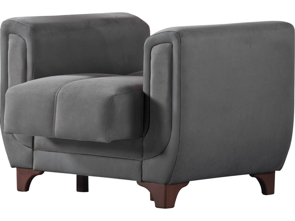 Berre Plain Gray Armchair from Furnia - Luna Furniture