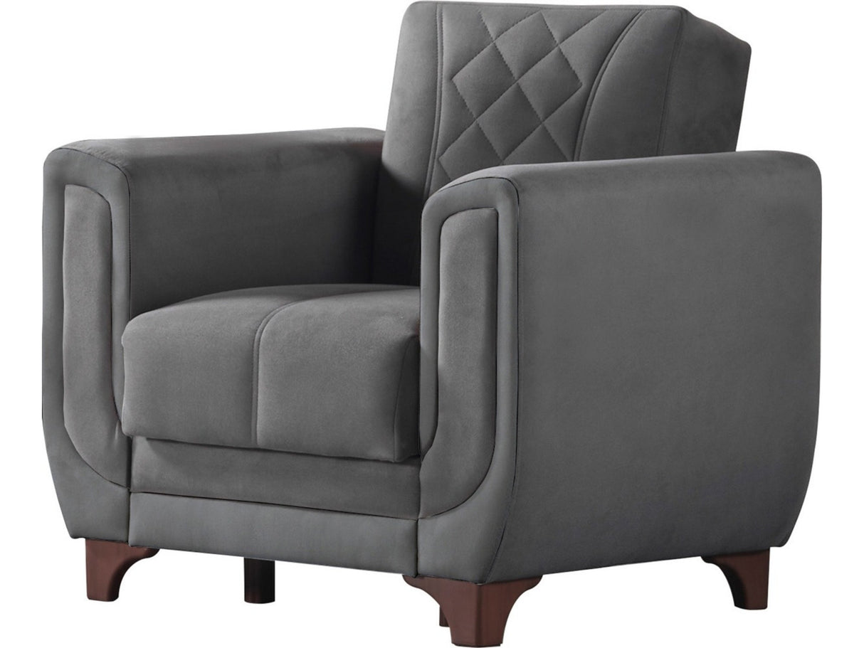 Berre Plain Gray Armchair from Furnia - Luna Furniture