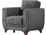Berre Plain Gray Armchair from Furnia - Luna Furniture