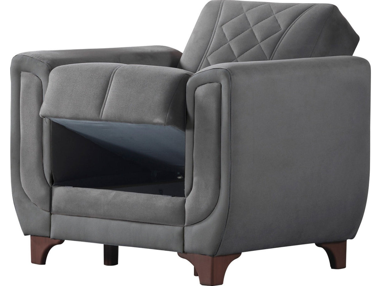 Berre Plain Gray Armchair from Furnia - Luna Furniture