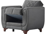 Berre Plain Gray Armchair from Furnia - Luna Furniture