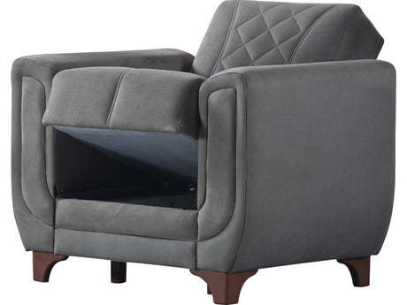 Berre Plain Gray Armchair from Furnia - Luna Furniture