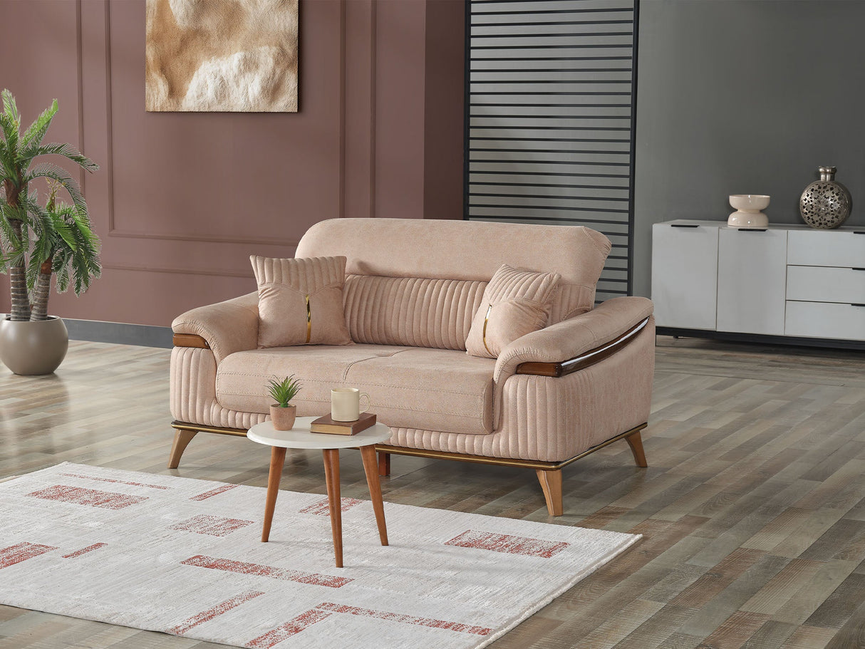 Beta Convertible Loveseat in Beige from Furnia - Luna Furniture