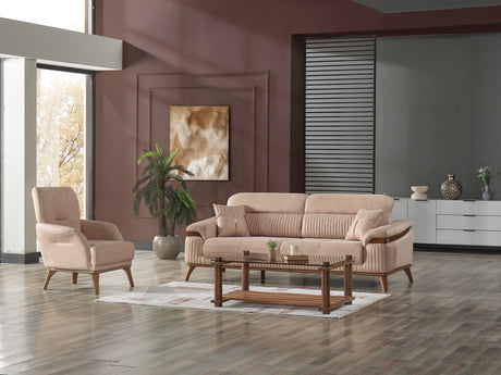 Beta 3-pieces (Sofa & Loveseat & Chair) Livingroom Set in Beige from Furnia - Luna Furniture