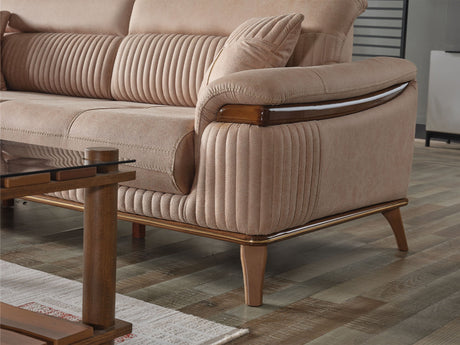 Beta 3-pieces (Sofa & Loveseat & Chair) Livingroom Set in Beige from Furnia - Luna Furniture