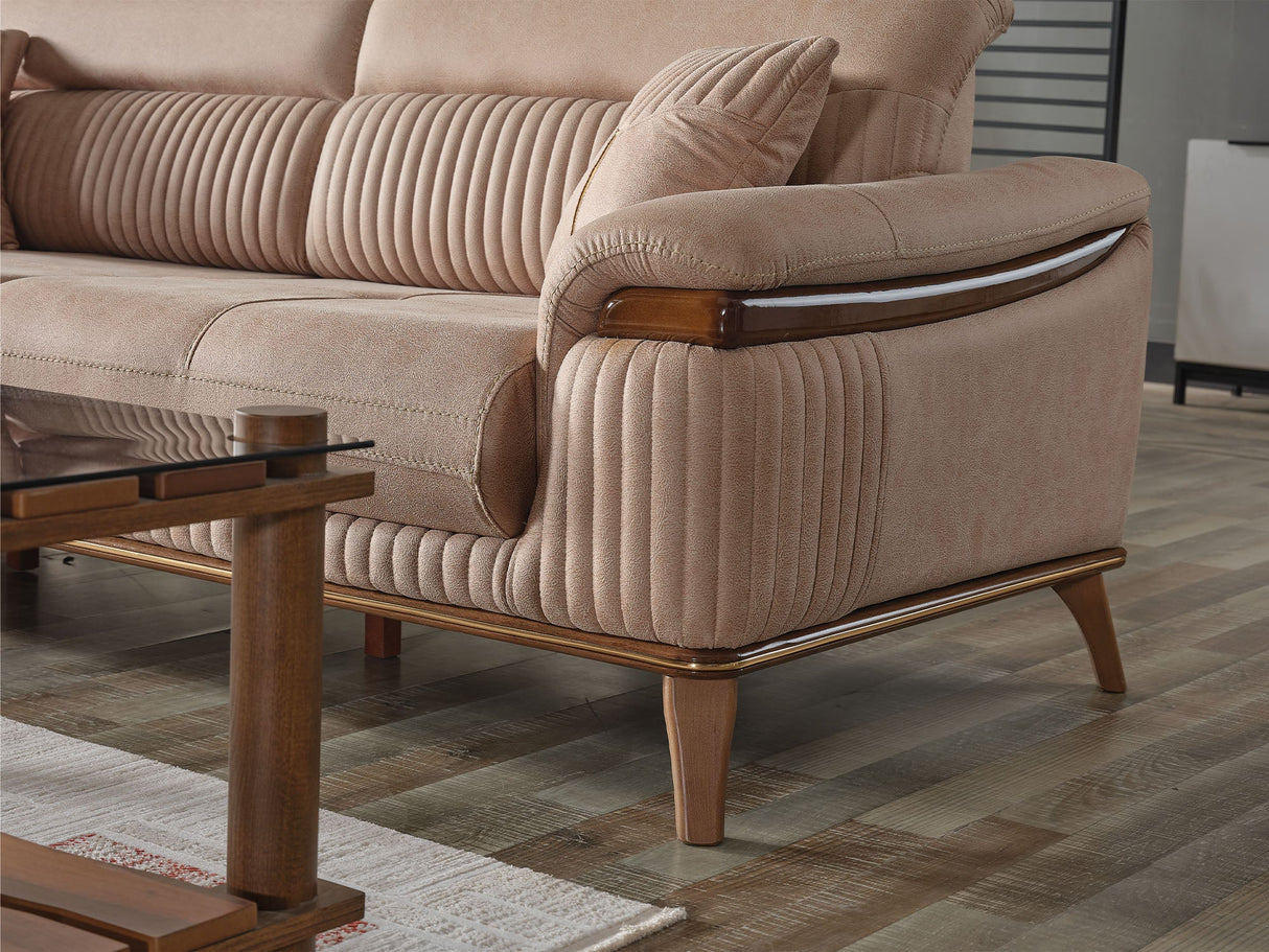 Beta Convertible Sofa in Beige from Furnia - Luna Furniture