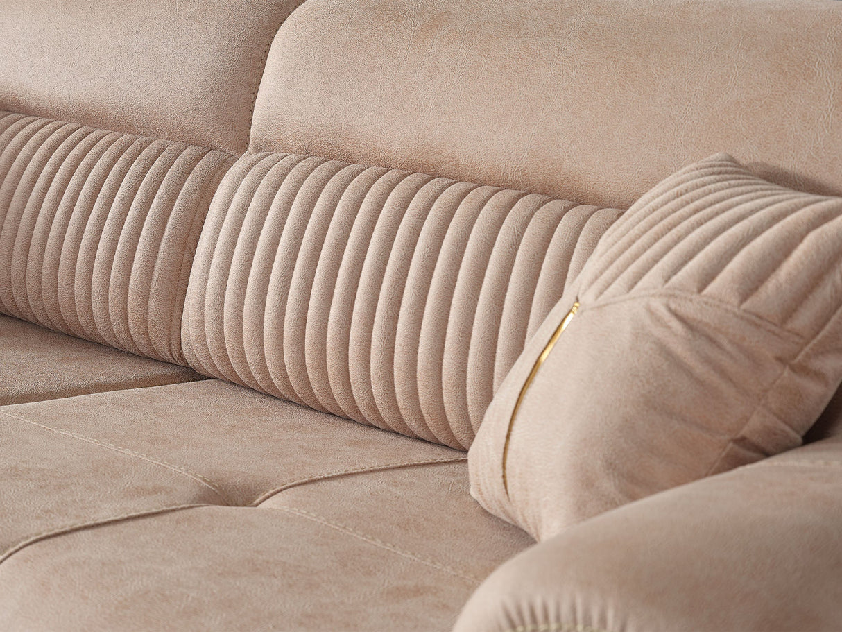 Beta Convertible Sofa in Beige from Furnia - Luna Furniture