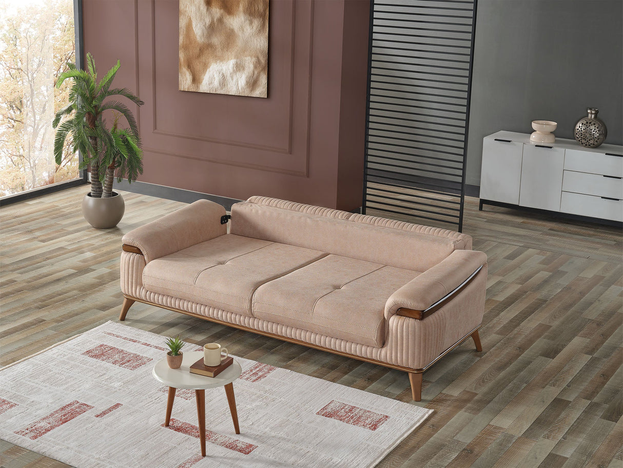 Beta Convertible Sofa in Beige from Furnia - Luna Furniture