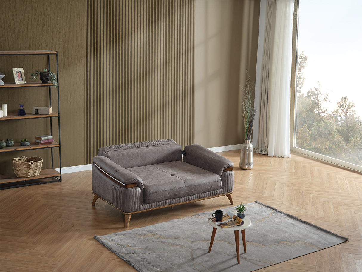 Beta Convertible Loveseat in Fume from Furnia - Luna Furniture