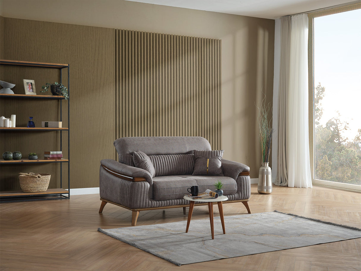 Beta Convertible Loveseat in Fume from Furnia - Luna Furniture
